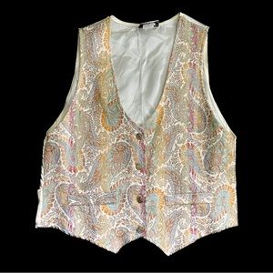 Vintage Glittery Colorful Tapestry Adjustable Vest